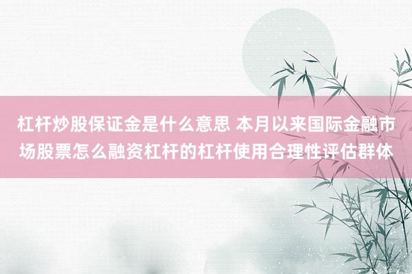 杠杆炒股保证金是什么意思 本月以来国际金融市场股票怎么融资杠杆的杠杆使用合理性评估群体