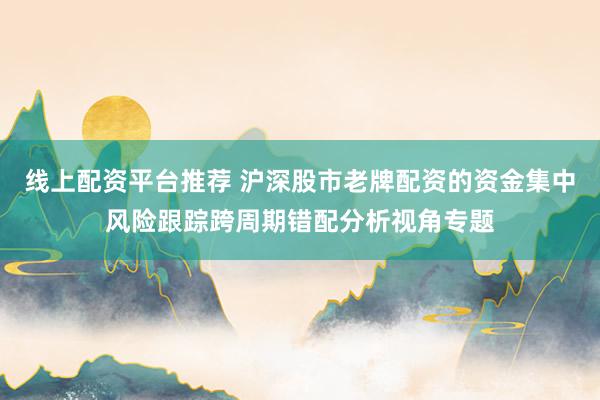 线上配资平台推荐 沪深股市老牌配资的资金集中风险跟踪跨周期错配分析视角专题
