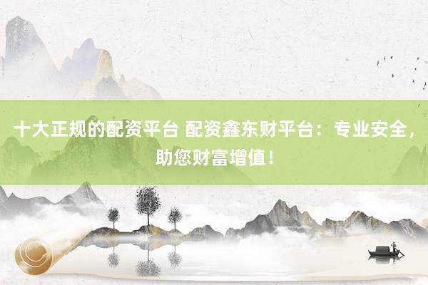 十大正规的配资平台 配资鑫东财平台：专业安全，助您财富增值！