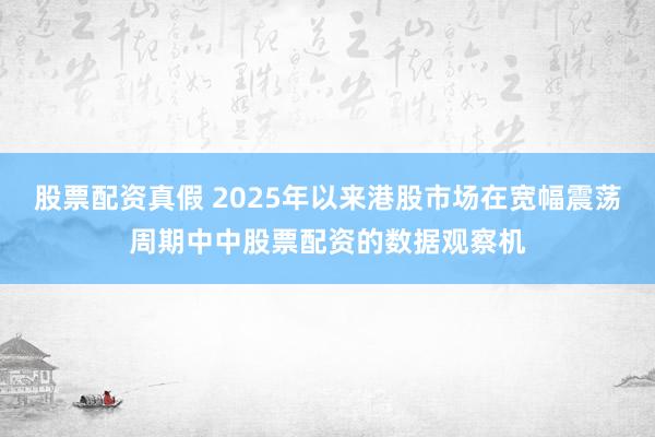股票配资真假 2025年以来港股市场在宽幅震荡周期中中股票配资的数据观察机